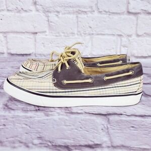 Sperry top sider plaid boat shoes women's size 10